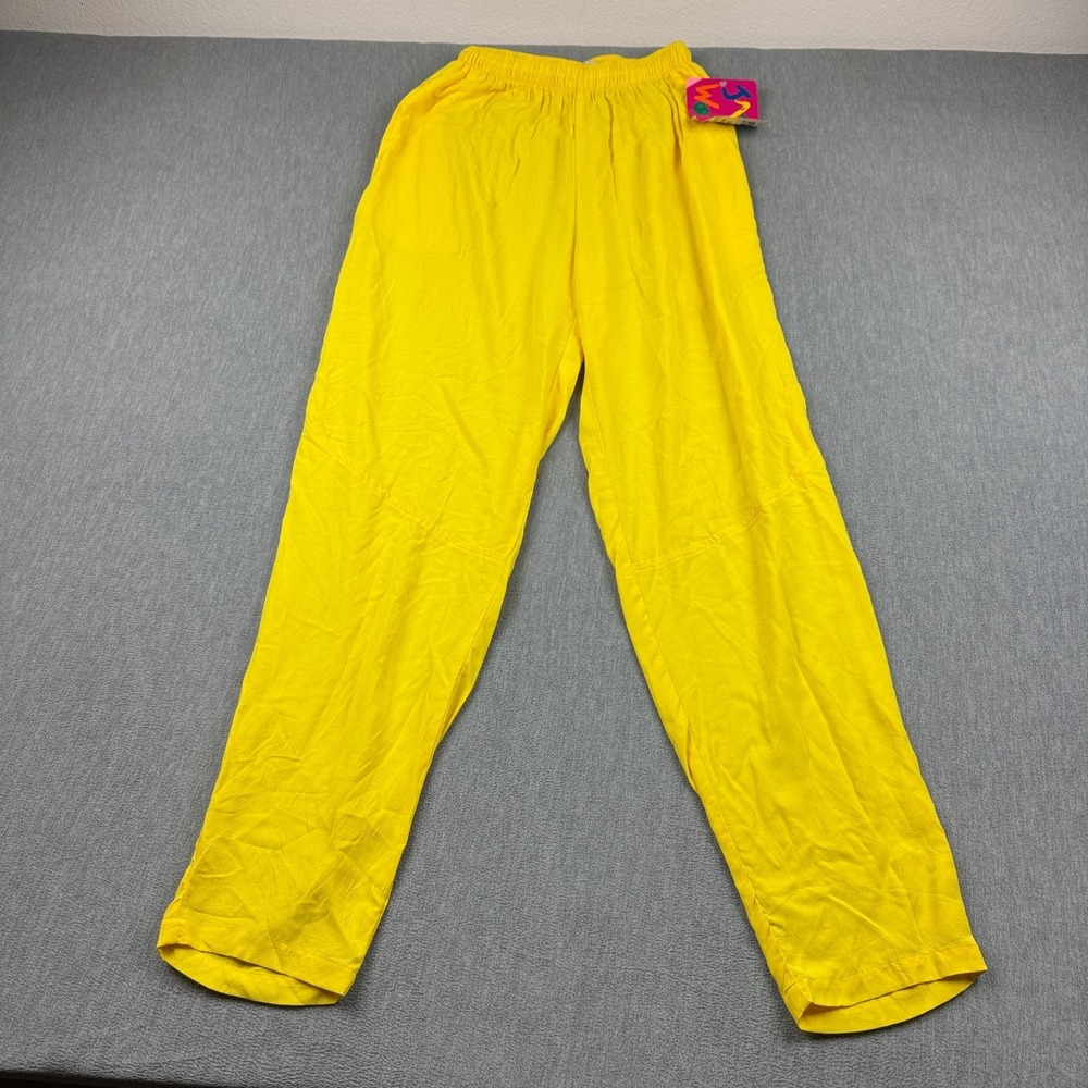 Jams World Pants‎ Womens Small Yellow Drawstring Lounge Straight Casual NWT
